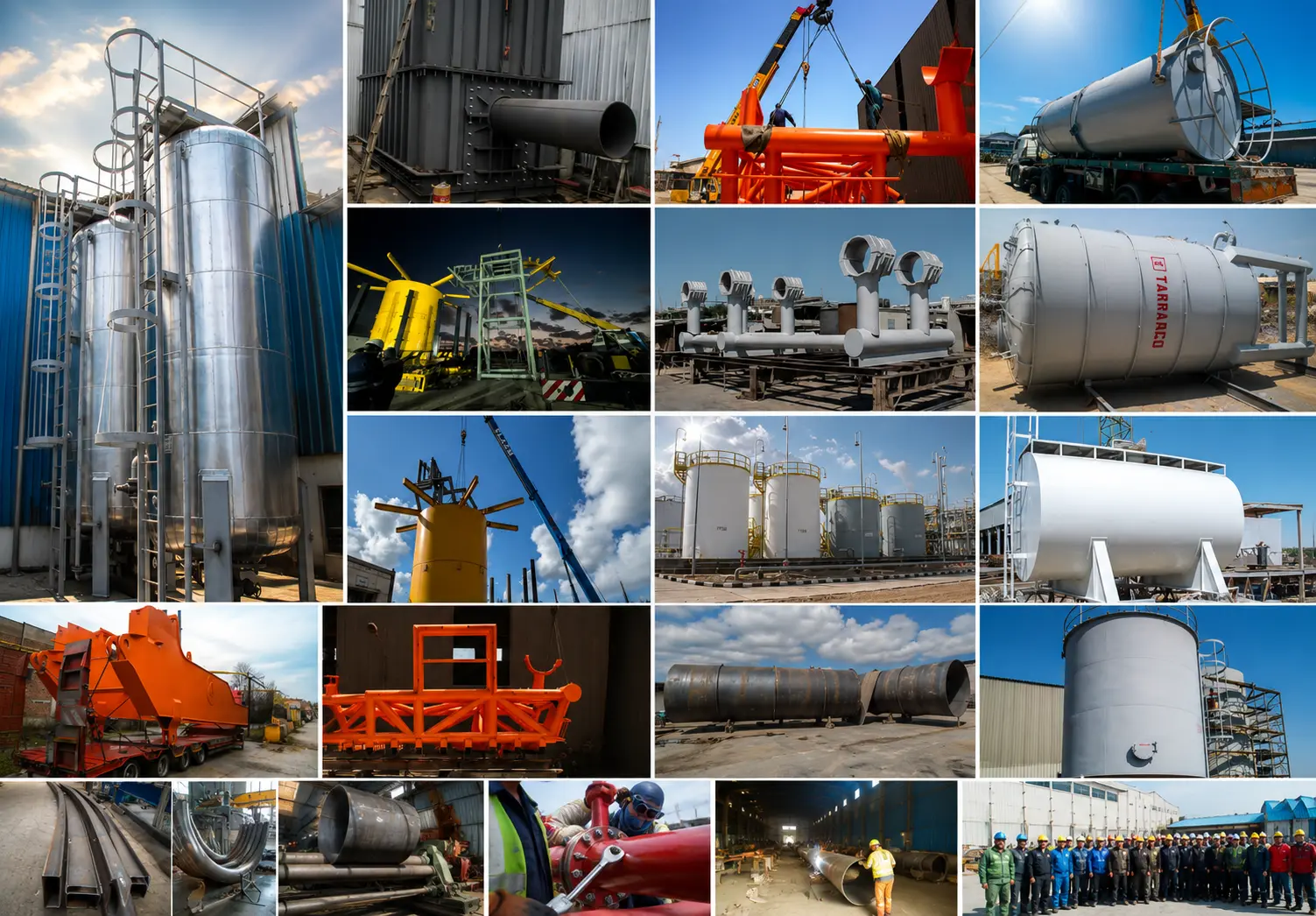 TARRADCO fabricated storage tanks, vessels and steel structures delivered from the Alexandria works