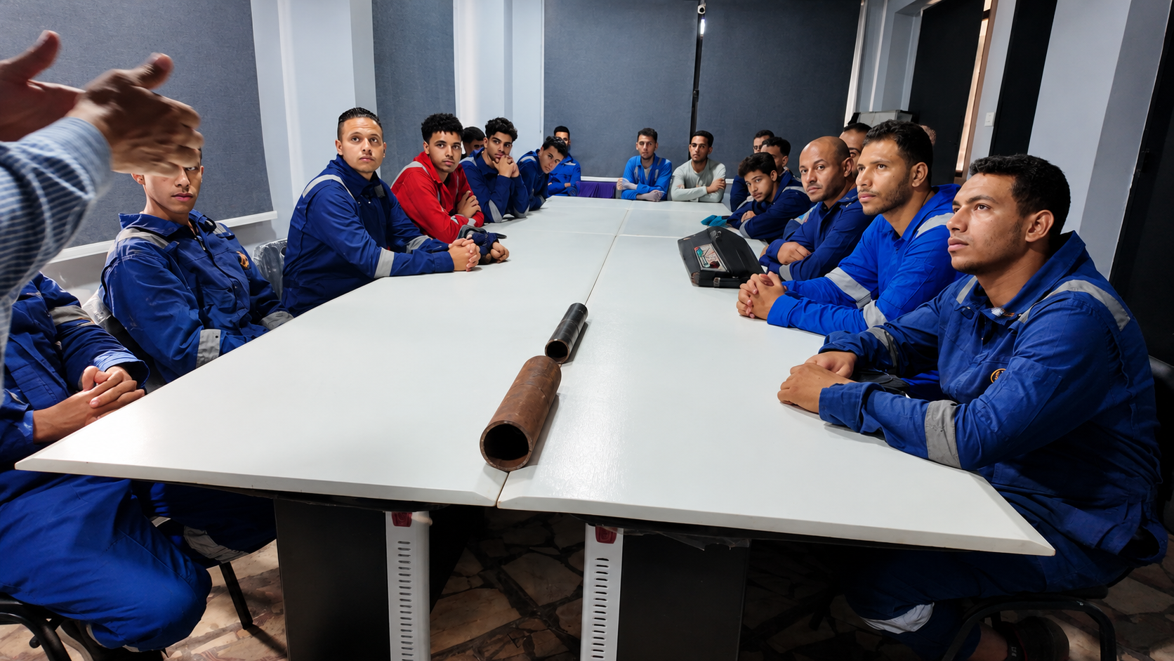 TARRADCO Training Centre — Theory session on pipe fabrication with trainees in the lecture room