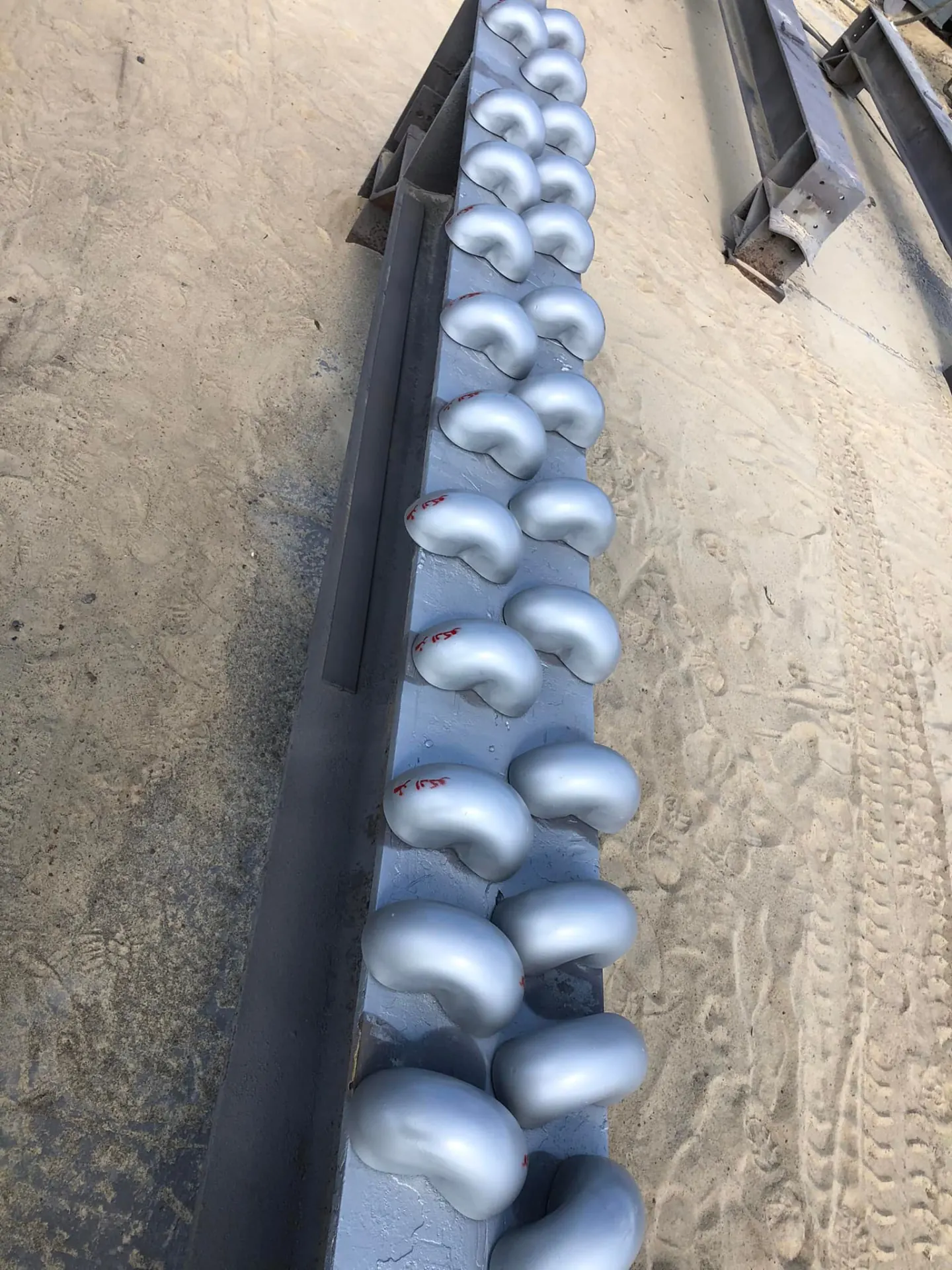 Batch of finished pipe end caps ready for delivery