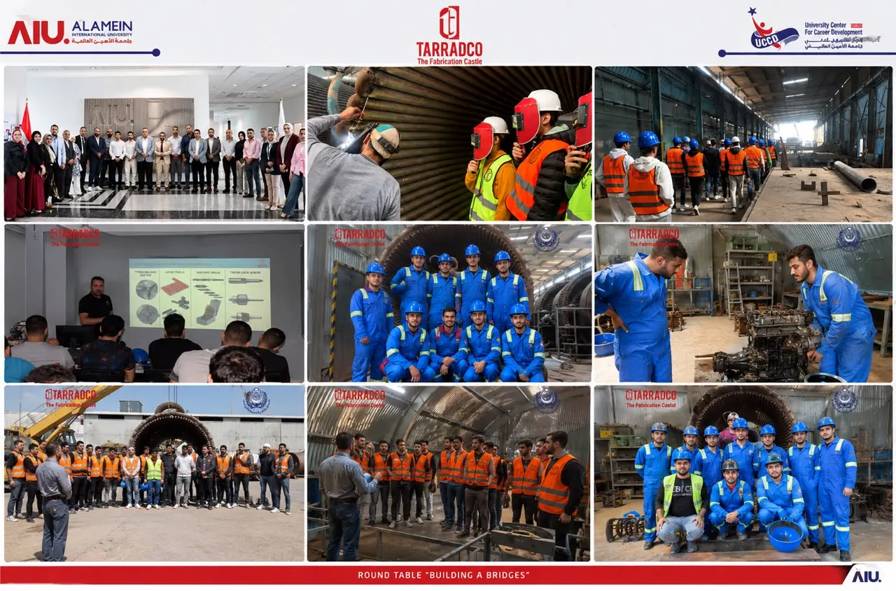 Sessions at the TARRADCO Training Centre with Alamein International University trainees across the workshops and lecture hall