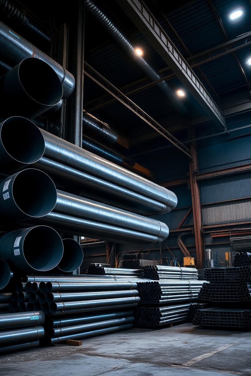 Steel pipes storage
